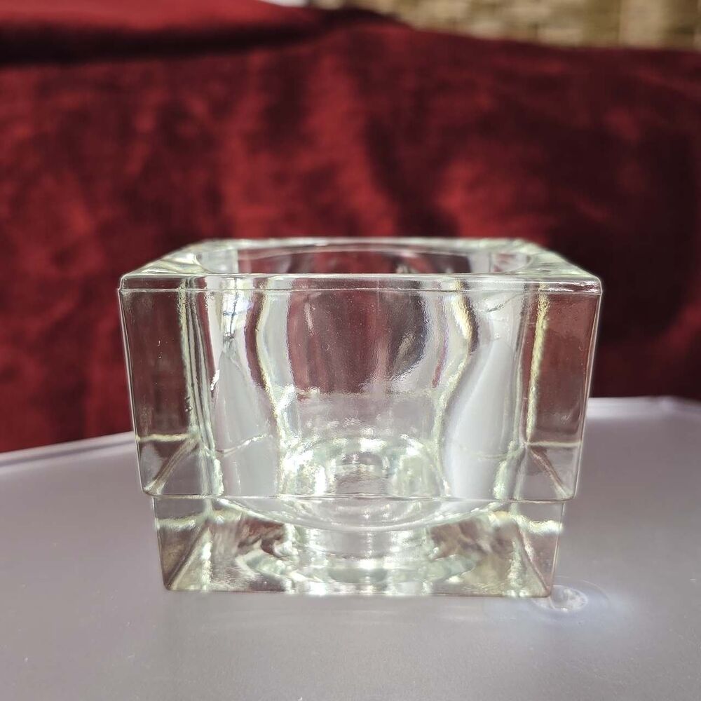 70s Gaetano Sciolari for Lightolier Ice Cube Solid Glass Lamp Shade 3"